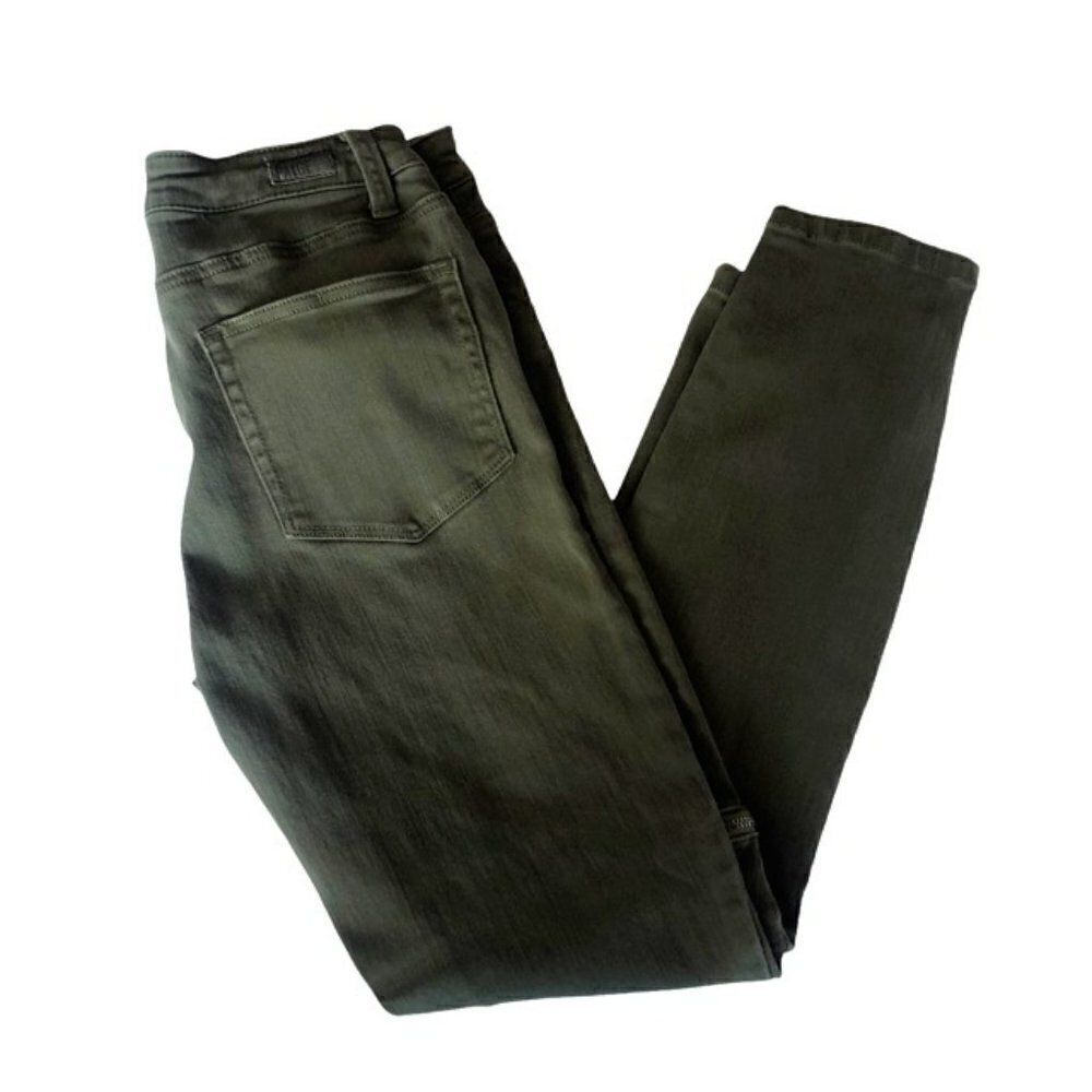 Paige Daryn Zip Ankle Pants in Olive Leaf 28 - Picture 6 of 6